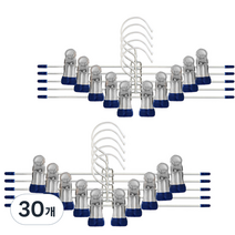 마켓파이브 MK 논슬립 집게 치마 바지걸이, 네이비, 30개