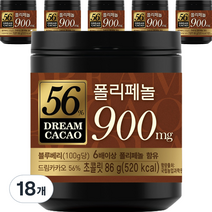 드림카카오 56% 초콜릿, 18개, 86g