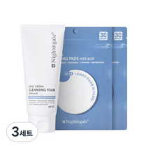 나이팅게일 클렌징 폼 마일드 애씨드 140ml + 클렌징패드 마일드 애씨드 20p, 3세트