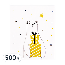 인디케이 크리스마스 OPP접착비닐봉투 중 모던 베어 100P, 500개