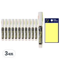 동아 블랙보드마카 12p + 투코비 스티키 메모패드 세트, 하양(보드마카), 노랑(포스트인), 3세트