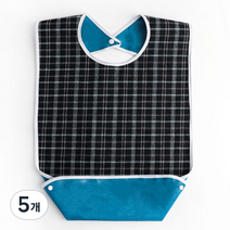 디에닐 성인 방수 똑딱이 턱받이 M, 네이비, 5개