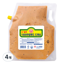 오뚜기 오쉐프 1000 아일랜드 드레싱, 2kg, 4개
