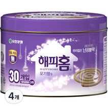 해피홈 모기 기피제 캔모기향 30p, 390g, 4개
