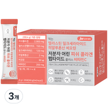 JW중외제약 먹는 엘라스틴 밀크세라마이드 히알루론산 비오틴 저분자 어린 피쉬 콜라겐 펩타이드 플러스 비타민C 30p, 3개, 60g