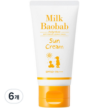 밀크바오밥 베이비앤키즈 선크림 SPF50+ PA++++, 6개, 80ml