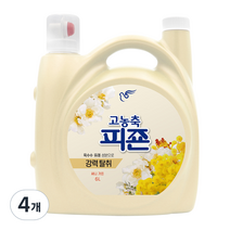 피죤 고농축 섬유유연제 써니가든 본품, 6L, 4개