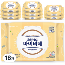 크리넥스 마이비데 키즈 화장실용 물티슈 캡형, 40매, 18팩