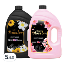 밀크코튼 고농축 퍼퓸 섬유유연제 파우더 3.06L + 벚꽃에디션 3.06L, 5세트