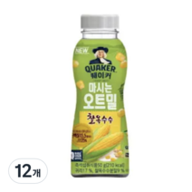 퀘이커 마시는 오트밀 찰옥수수, 50g, 12개