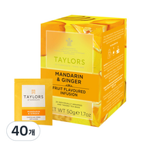 테일러 오브 헤로게이트 만다린 & 진저 허브차 티백, 2.5g, 40개