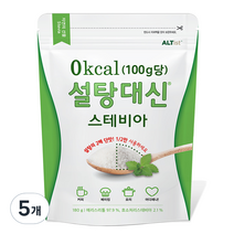 바이오믹스 설탕대신 스테비아 에리스리톨 설탕, 180g, 5개