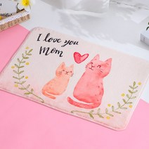 알럽홈 애니멀 캐릭터 플란넬 발매트, 고양이