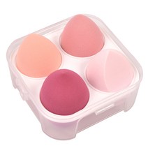 타이탄 뷰티 물방울 에그 똥퍼프 메이크업 스펀지 4종   케이스 세트, 핑크, 1세트