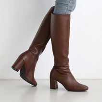 단골언니 여성용 심플 베이직 가죽 롱부츠 바빌론 7cm