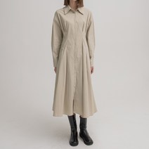 나인 유즈얼 플랫 핀턱 셔츠 원피스 OP-5957