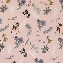 더블라썸 코튼빌 대폭 린넨원단 11수 디즈니 리틀포레스트 밤비, 연핑크
