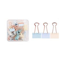 델리 파스텔골드 더블 집게클립 D0710 15p, 1개, 중대