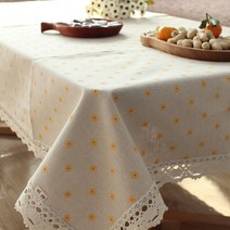 깔끔한 패턴 린넨 식탁보, TYPE4, 140 x 140cm