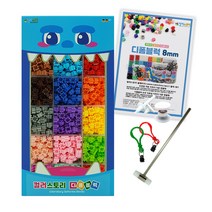 디폼블럭 18색 1500개 + 도안 + 망치 + 부자재 S03 8mm, 혼합색상