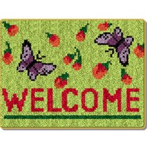 곤충 나비 러그 카펫 DIY 스킬 자수 세트 영문버전 컬러인쇄메쉬, NO 04, 1세트