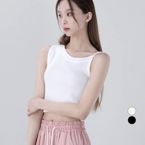 어썸어라운드 여성용 유니크 언발 크롭 나시