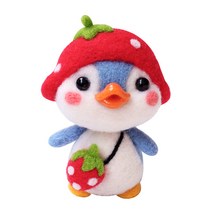 펫돌 양양이 니들펠트 인형 DIY 세트, 딸기 펭귄, 1세트