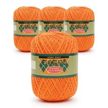 필립섬유 쎄비 실크 인견사 뜨개실 90g x 4p, 860 주황