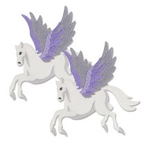 퍼플 날개 유니콘 자수 와펜, 혼합색상, 2개