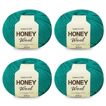 니뜨 허니 울 뜨개실 30g x 4p, 17연청록, 4개