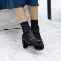 여성용 어바웃슈 아이비 둥근코 스판 앵클부츠