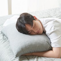 한자리 단계별 라텍스 베개 + 커버 세트 2단계, 멜란지 그레이, 1세트
