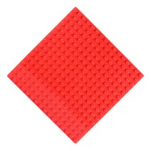 토이다락방 레고 튜블로 호환 블럭 놀이판 16x16칸 25.5x25.5cm, 빨강
