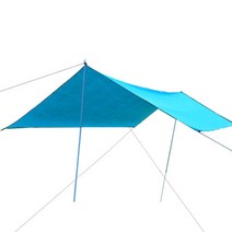 코쿼드 캠핑용 방수 실타프 특대형 + 폴대, 스카이블루