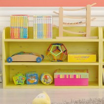 스텔홈 드미엘 DIY 와이드 3단 슬림 책장, 햇살노랑