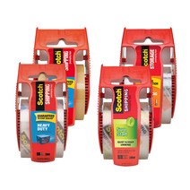 스카치 프리미엄 포장용 테이프 초강력 투명 + 갈색 + 보관용 투명 + 저소음 투명 세트 48mm x 20m, 혼합색상, 1세트