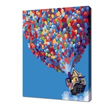 에코솔 셀프페인팅 하늘을 나는 집 13색 일러스트 명화 그리기 DIY 20 x 30 cm, 혼합색상