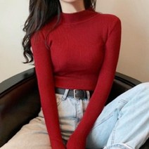 해피리빙 여성용 에이히루어 슬림핏 골지니트