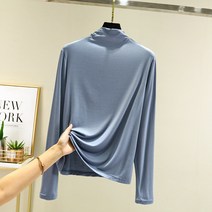 에이홉 여성용 모달 터틀넥 긴팔 티셔츠