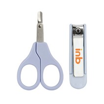 아이앤비 유아용 손톱가위 + 손톱깎이 세트, 하늘색, 1세트