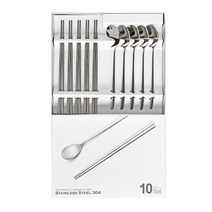 세븐키친 베이직 수저 5인 세트, 실버, 숟가락 5p + 젓가락 5p