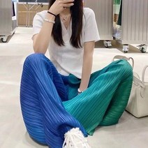 맙소샵 여성용 그라데이션 주름 밴딩 긴바지 RK1179