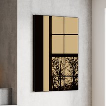 온미러 벽걸이 액자형 거울 1200 x 600 mm, 브론즈경   매트블랙프레임