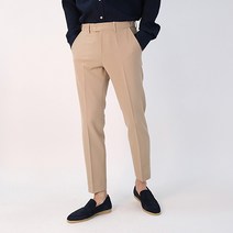 남성용 가볍고 구김없는 스판 히든밴딩 9부 슬랙스