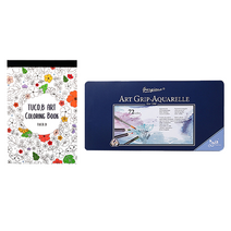 아트 컬러링북 플라워 엽서패드 랜덤발송 + 삼각 수채색연필 72색 세트, 투코비, 조르조네, 동아피엠에스
