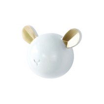 바우마켓 타공식 동물 벽걸이 후크 곰, 화이트, 1개