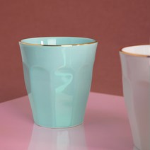 J TABLE 앙쥬 24K 골드 아트라인 컵, 소프트민트, 1개