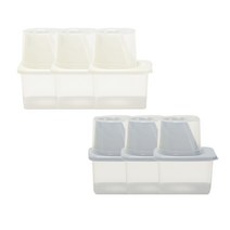 이지앤 모던 잡곡통 아이보리 385ml x 3p + 그레이 385ml x 3p 세트, 1세트