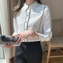 루나걸 콤비 라인 블라우스