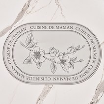 달팽이리빙 퀴진드마망 양면 실리콘 목련 식탁매트, 430 x 270 mm, 그레이